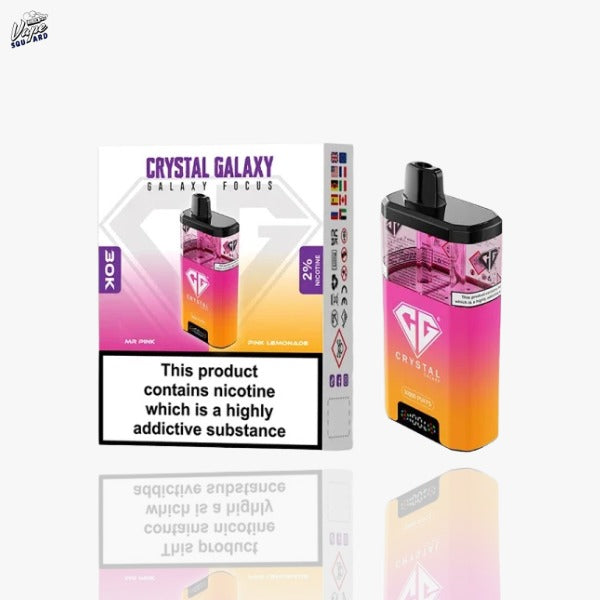 Mr Pink and Pink Lemonade Crystal Galaxy Focus 30K Prefilled Vape Kit