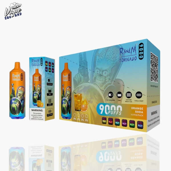 Orange Soda RandM Tornado 9000 Puffs Prefilled Vape