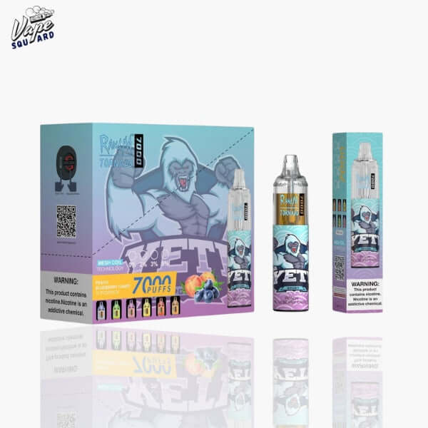 Peach Blueberry Candy RandM Tornado 7000 Puffs Prefilled Vape