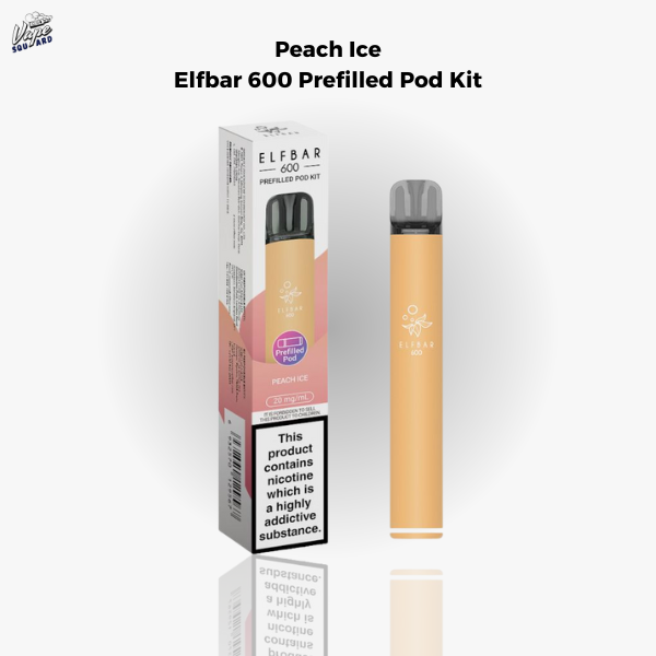 Peach Ice Elfbar 600 Prefilled Pod Kit