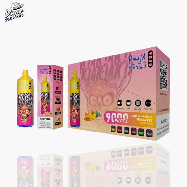 Peachy Mango Pineapple RandM Tornado 9000 Puffs Prefilled Vape