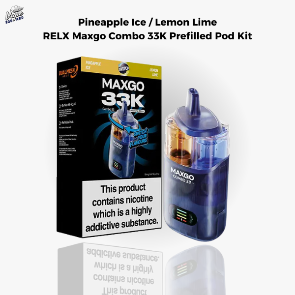 Pineapple Ice / Lemon Lime RELX Maxgo Combo 33K Prefilled Pod Kit