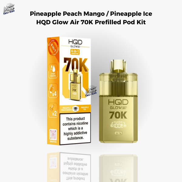 Pineapple Peach Mango / Pineapple Ice HQD Glow Air 70K Prefilled Pod Kit