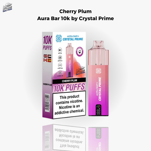 Plum Cherry Aura Bar 10k Prefilled Vape By Crystal Prime Plum Cherry Aura Bar 10k Prefilled Vape By Crystal Prime