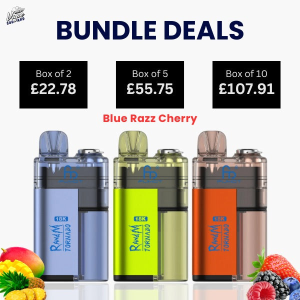 RandM Tornado 18K Blue Razz Cherry Replaceable Vape