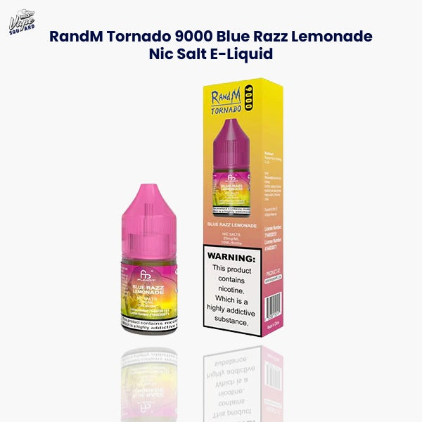 RandM Tornado 9000 Blue Razz Lemonade Nic Salt E-Liquid (Box of 10)