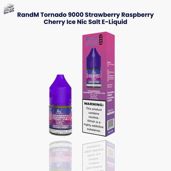 RandM Tornado 9000 Strawberry Raspberry Cherry Ice Nic Salt E-Liquid (Box of 10)