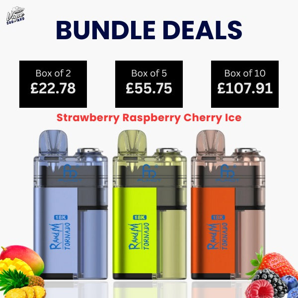 RandM Tornado 18K Strawberry Raspberry Cherry Ice Prefilled Vape
