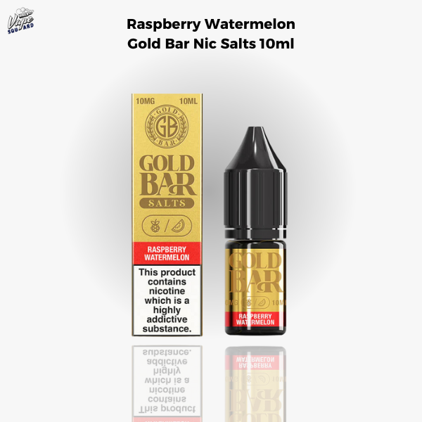 Raspberry Watermelon Gold Bar Nic Salts 10ml