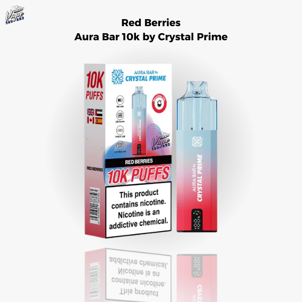Red Berries Aura Bar 10k Prefilled Vape By Crystal Prime
