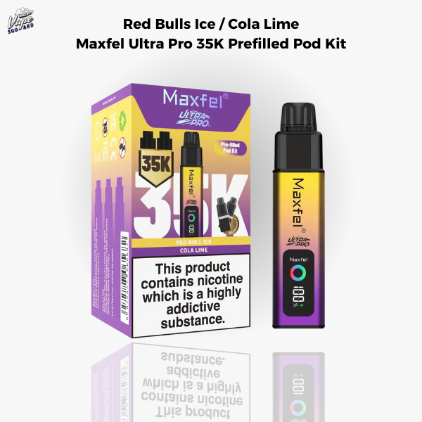 Red Bulls Ice / Cola Lime Maxfel Ultra Pro 35K Prefilled Pod Kit