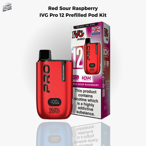 Red Sour Raspberry IVG Pro 12 Prefilled Pod Kit