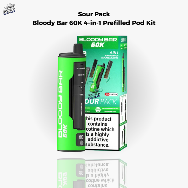 Sour Pack Bloody Bar 60K 4-in-1 Prefilled Pod Kit