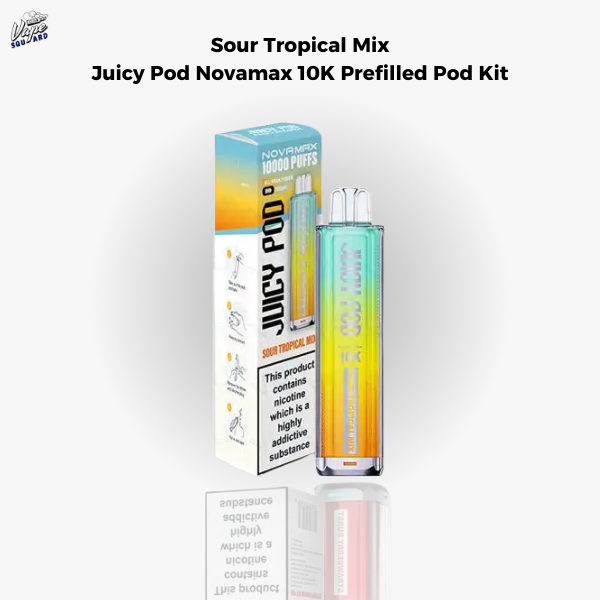 Sour Tropical Mix Juicy Pod Novamax 10K Prefilled Pod Kit
