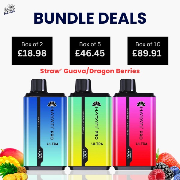 Straw’ Guava or Dragon Berries Hayati Pro Ultra 15000 Puffs Prefilled Vape