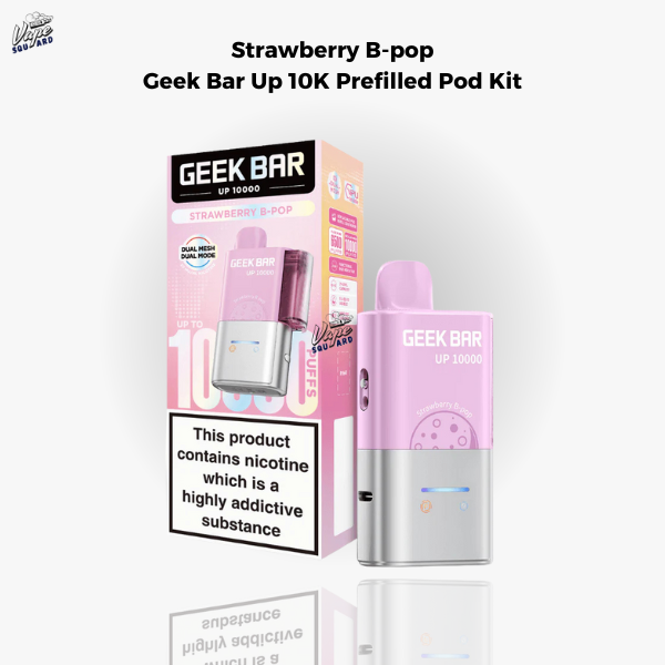 Strawberry B-pop Geek Bar Up 10K Prefilled Pod Kit