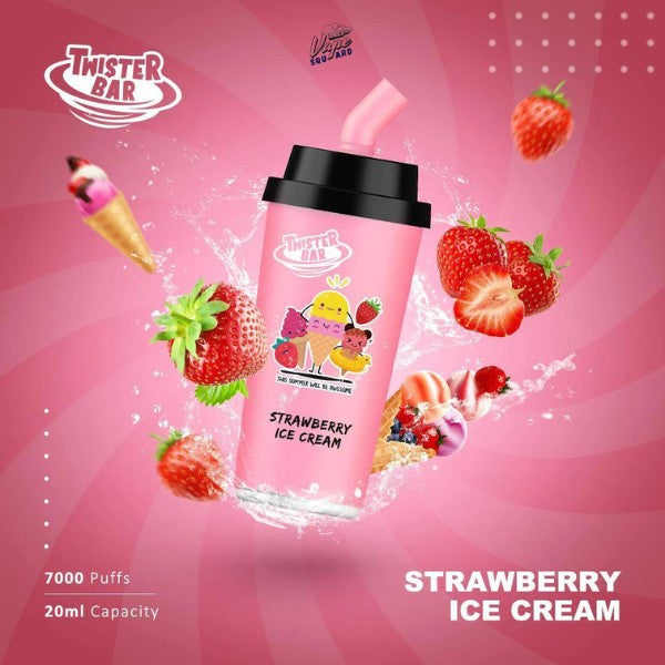 Strawberry Ice Cream Twister Bar 7000 Puffs Prefilled Vape
