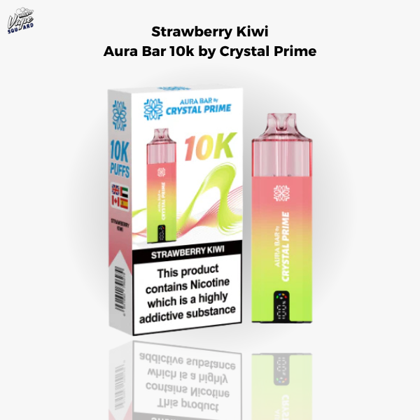 Strawberry Kiwi Aura Bar 10k Prefilled Vape By Crystal Prime