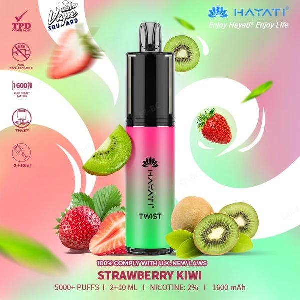 Strawberry Kiwi Hayati Twist 5000 Puffs Prefilled Vape