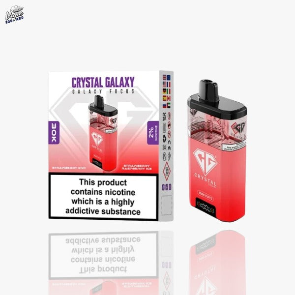 Strawberry Kiwi and Strawberry Raspberry Ice Crystal Galaxy Focus 30K Prefilled Vape Kit