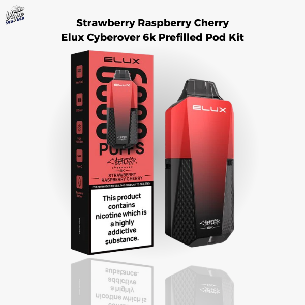 Strawberry Raspberry Cherry Elux Cyberover 6K Prefilled Pod Kit