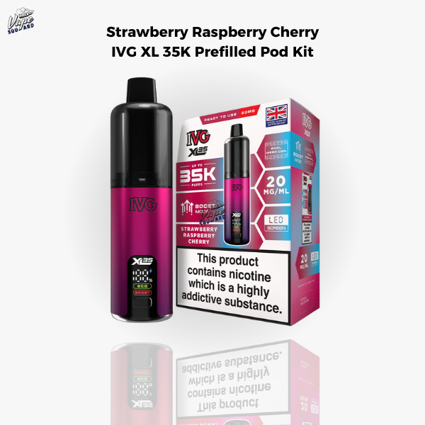 Strawberry Raspberry Cherry IVG XL 35K Prefilled Pod Kit