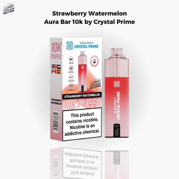 Strawberry Watermelon Aura Bar 10k Prefilled Vape By Crystal Prime