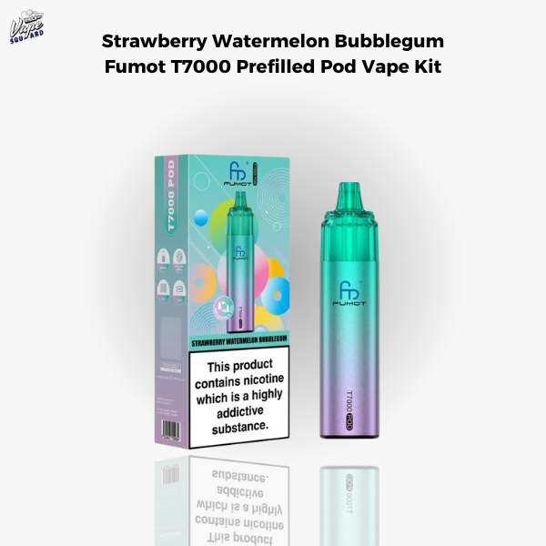 Strawberry Watermelon Bubblegum Fumot T7000 Prefilled Pod Vape Kit