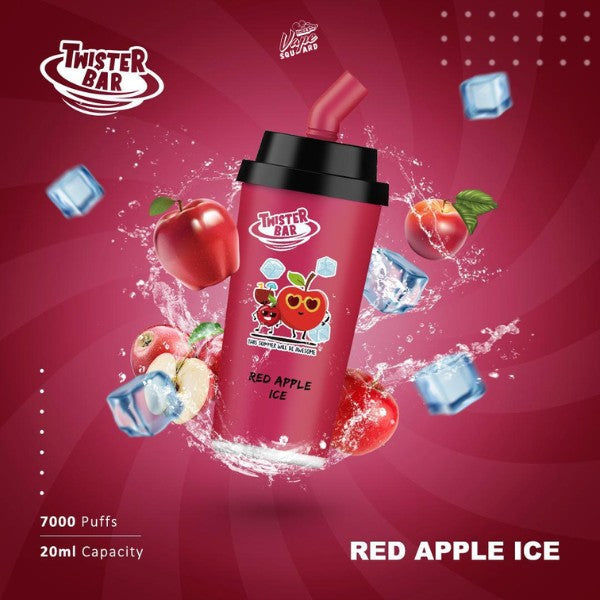 Red Apple Ice Twister Bar 7000 Puffs Disposable Vape