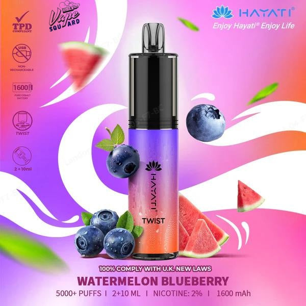 Watermelon Blueberry Hayati Twist 5000 Puffs Prefilled Vape